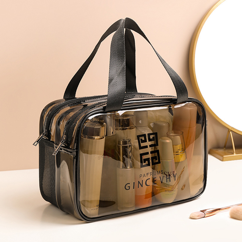 PVC Double-Layer Waterproof Toiletry Bag - Wet &amp; Dry Separation