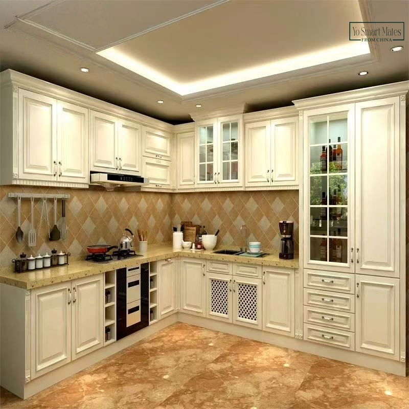 Retro Style Kitchen Cabinets Custom Shape Design Reproduce Classic Kitchen Home Aesthetic Style