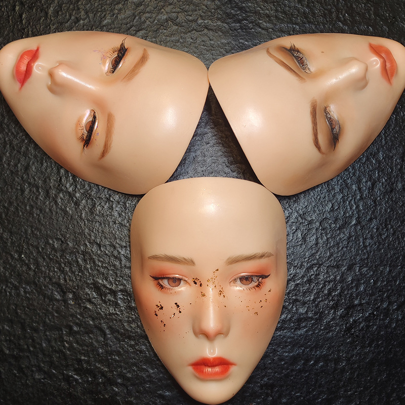 Full Face Board Silicone Makeup Practice Skin Board for Makeup Practice