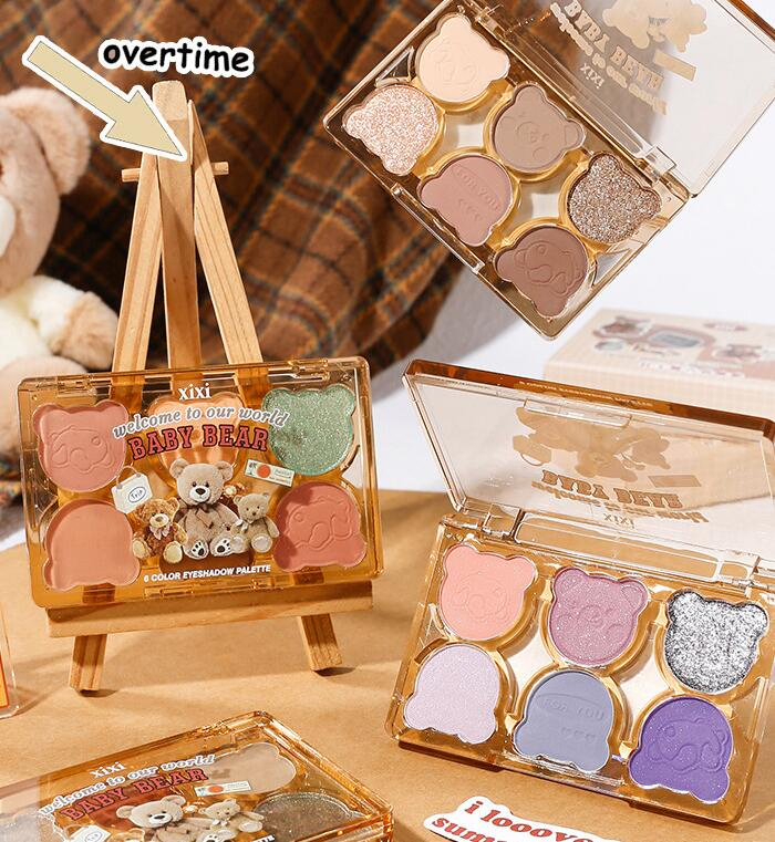 Six-Color Cool Broken Diamond Pink Purple Blue Eyeshadow Palette