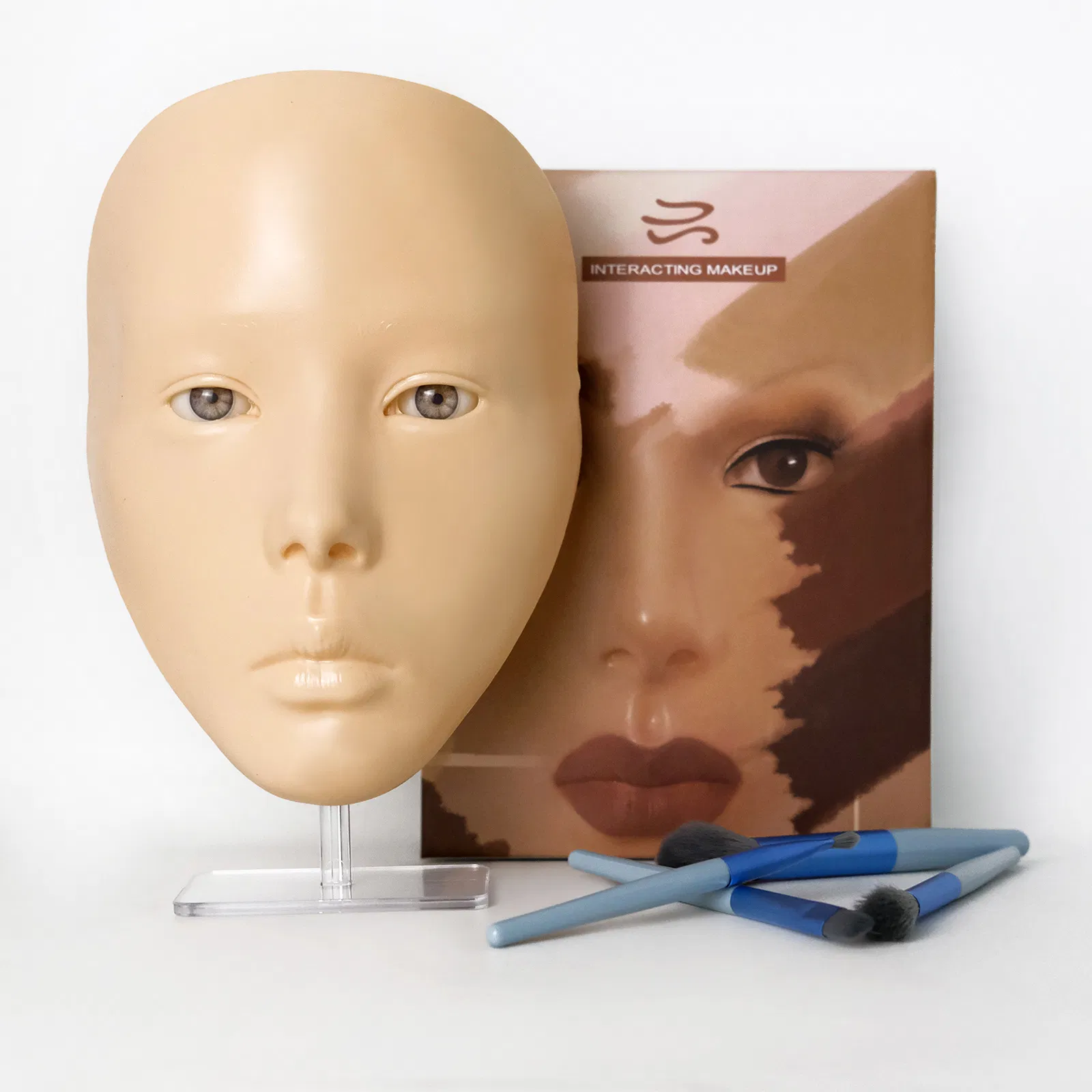 Full Face Board Silicone Makeup Practice Skin Board for Makeup Practice