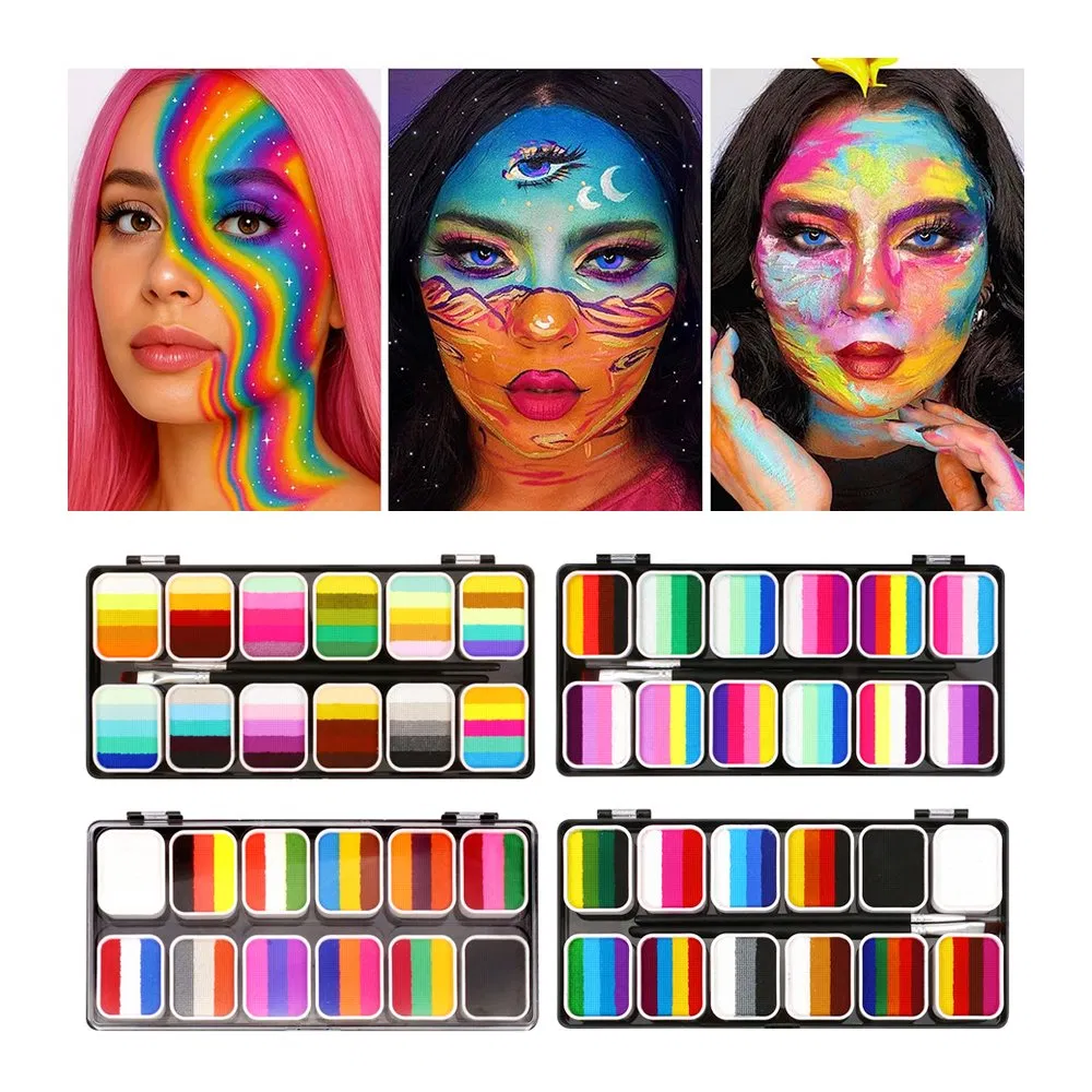 Water Based Split Cake Body Face Paint Palette Cosmetic Makeup Face Body Painting Kit for Kids Adults