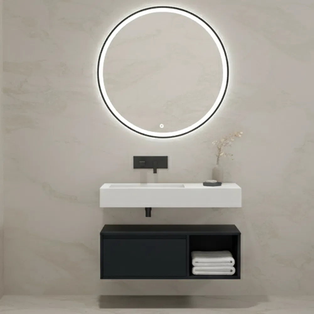 Factory Wholesale Modern Minimalist Wall Mounted Bathroom Vanity with TUV for MDF Product Qualification Certificate