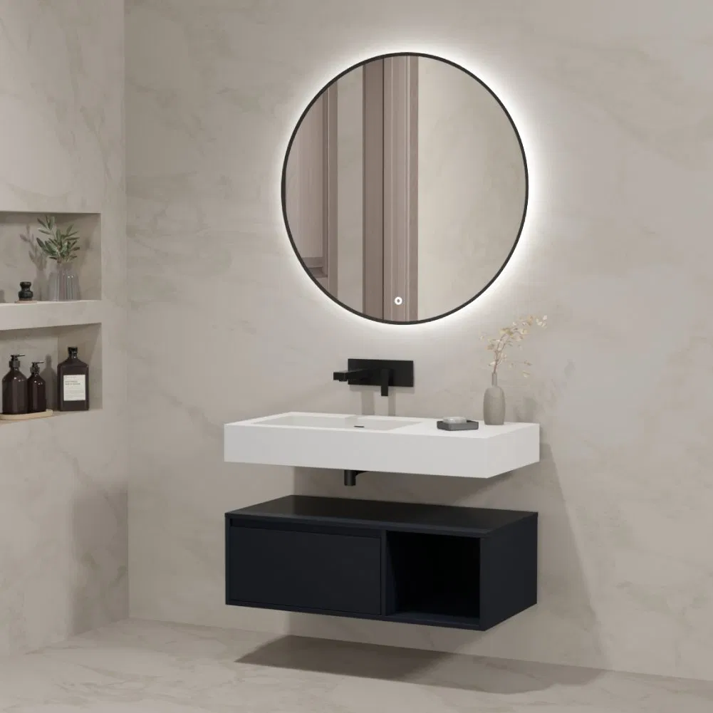 Factory Wholesale Modern Minimalist Wall Mounted Bathroom Vanity with TUV for MDF Product Qualification Certificate
