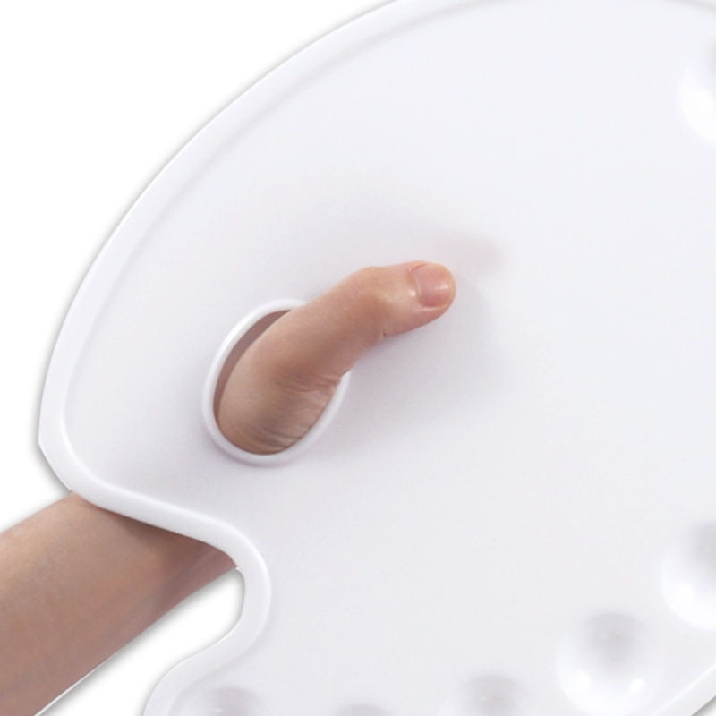 Foska Wholesale New Arrival High Quality 9wells Plastic Drawing Color Mixing Oval Artist Painting Palette