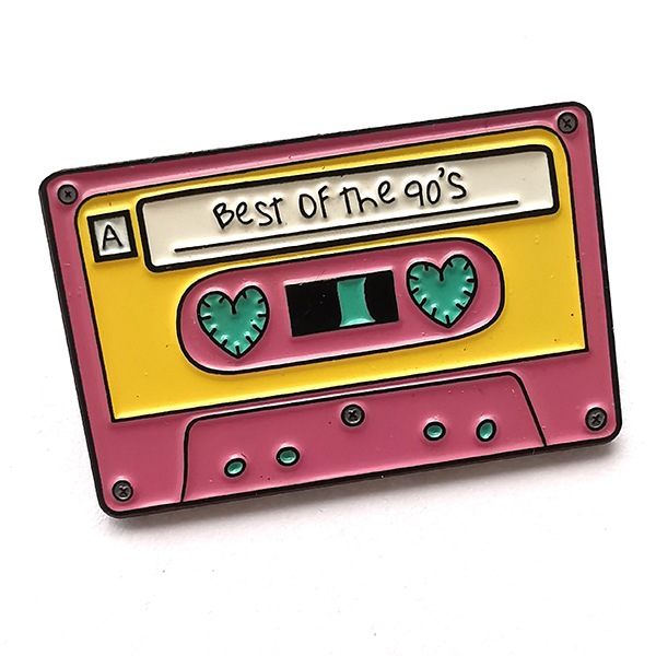 Factory Custom Made Gun Black Nickel Die Struck Metal Soft Enamel Music Style Brooch Ornament Brooch Badge Manufacturer Wholesale Retro Tape Prototype Lapel Pin