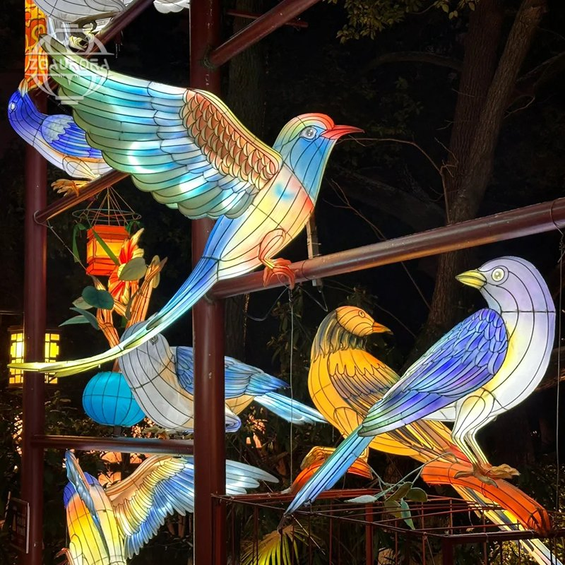 Bird and Flower Lanterns Decoration for Park