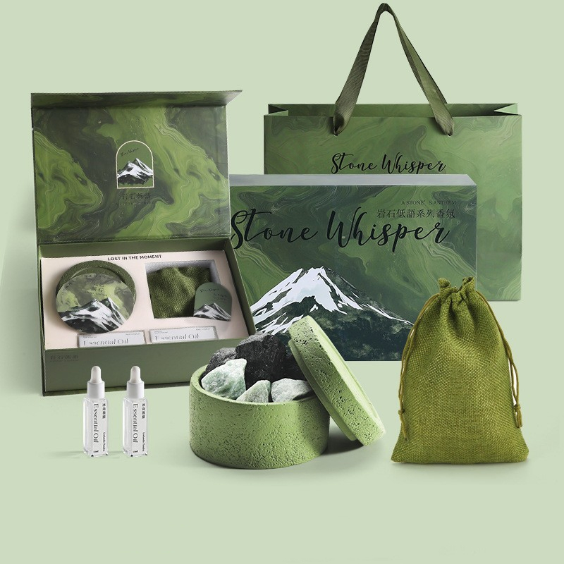 High End Natural Crystals Aromatherapy Diffuser Gift Set for Home &amp; Holiday Gifting