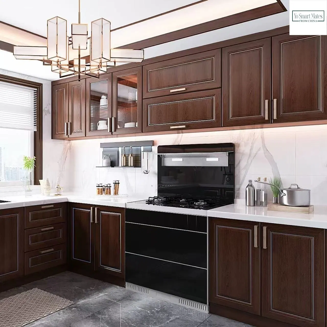 Retro Style Kitchen Cabinets Custom Shape Design Reproduce Classic Kitchen Home Aesthetic Style