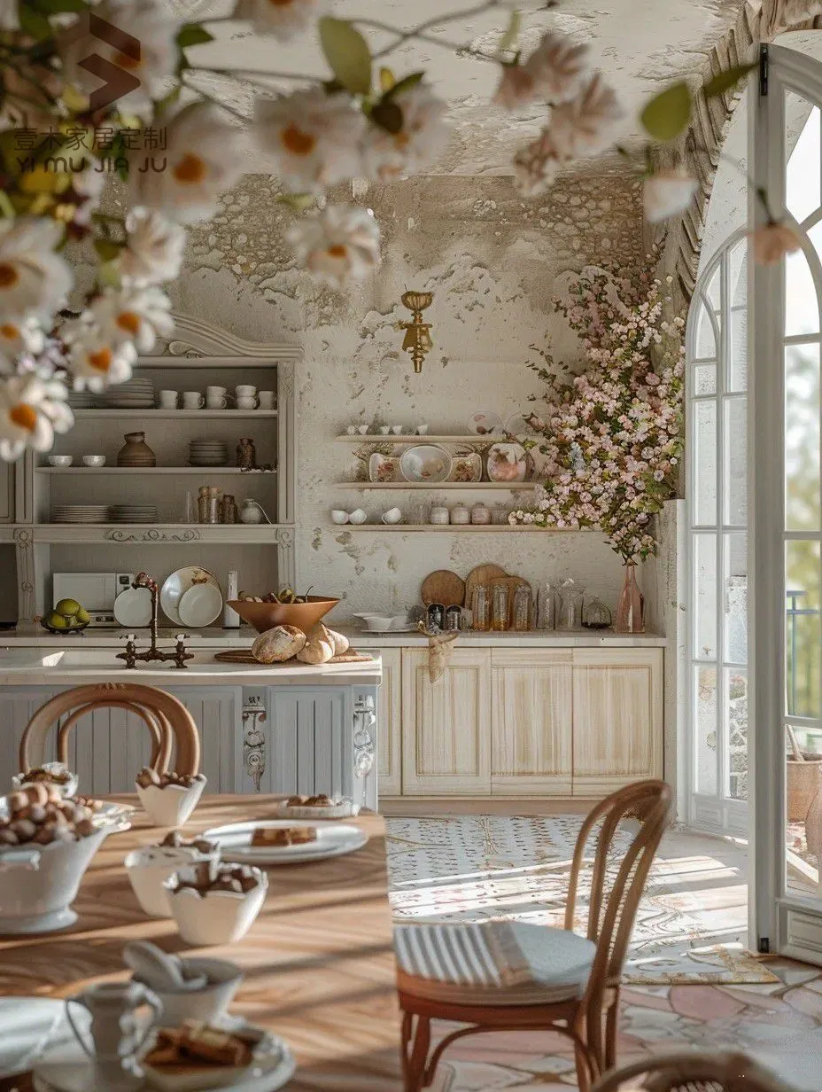 Luxury Retro Style Classic Furniture High End Style Solid Wood Kitchen Cabinet