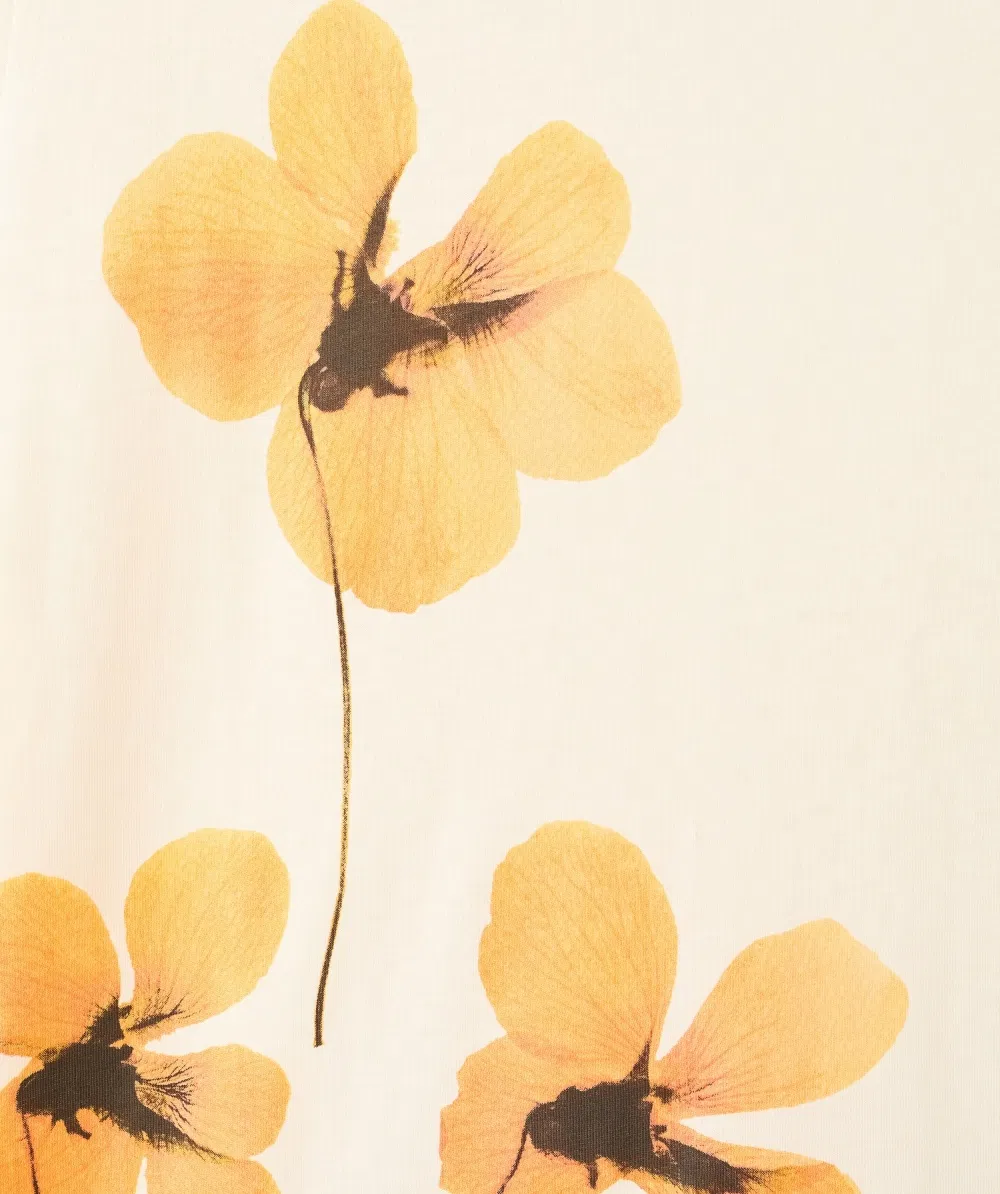 Stylish Cotton Flower Printing Design Crew Neck Summer Women's T-Shirt