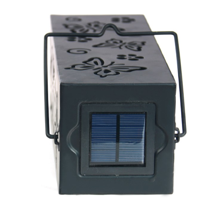 Portable Hollow-out Iron Lamp Outdoor Garden Decoration Light Hanging Solar Lantern