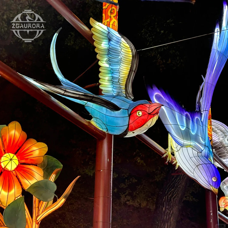 Bird and Flower Lanterns Decoration for Park