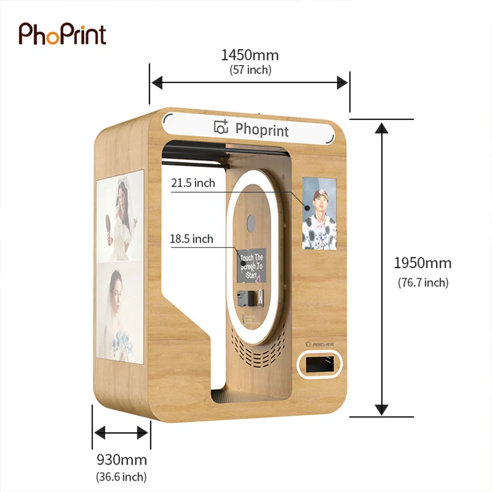 Indoor Shopping Mall Enclosed Fast Print Digital Photo Booth Beauty Camera Photo Booth