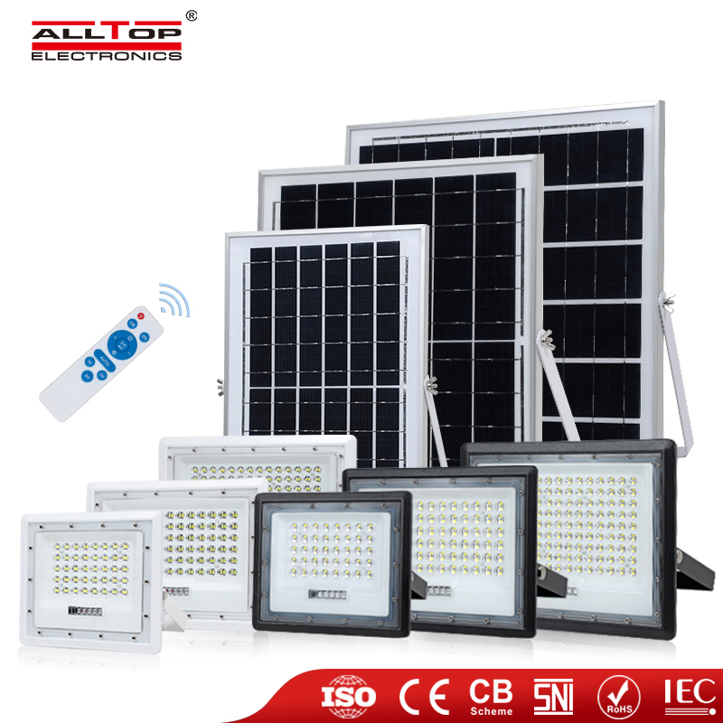 Alltop High Lumen Rechargeable 80W 160W 240 Watt Waterproof IP65 Stadium Outdoor Solar LED Flood Lights