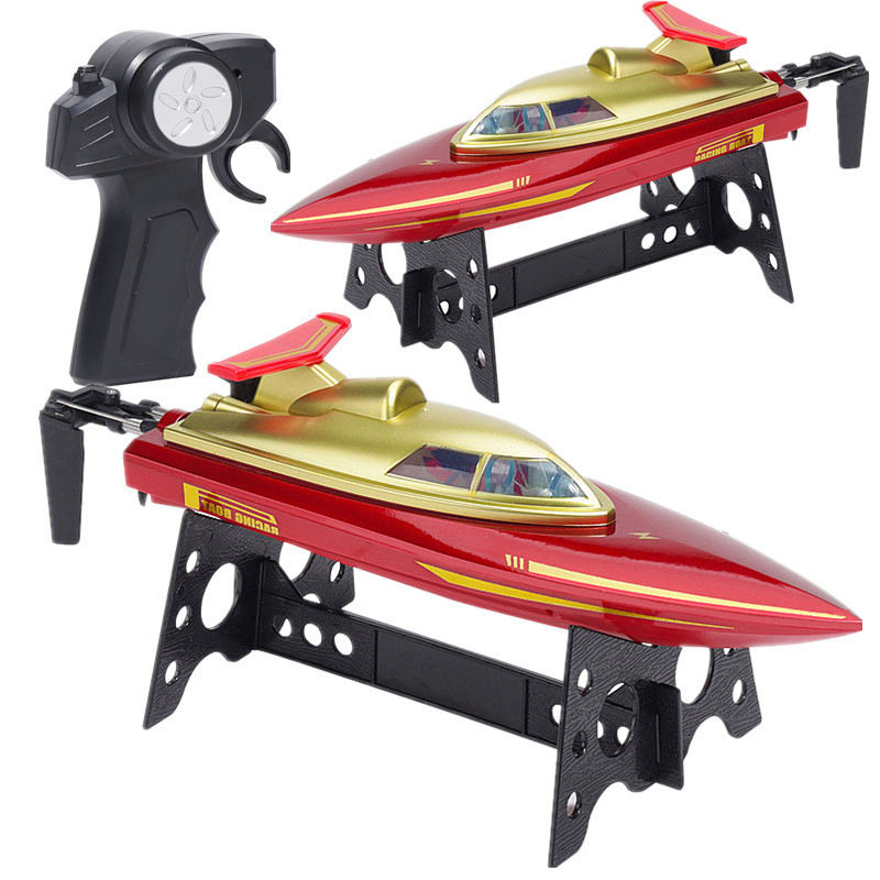 Aijh High Speed Waterproof Remote Control Ship RC Boat 15km/H RC Boatwith Lighting and USB Cable Electric RC Boats Ship
