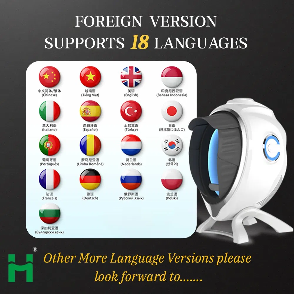 Latest Skin Analysis Machine Facial Skin Analyzer Scanner 10 Spectrum Digital Analyzer Face Analysis Machine for Beauty Salon