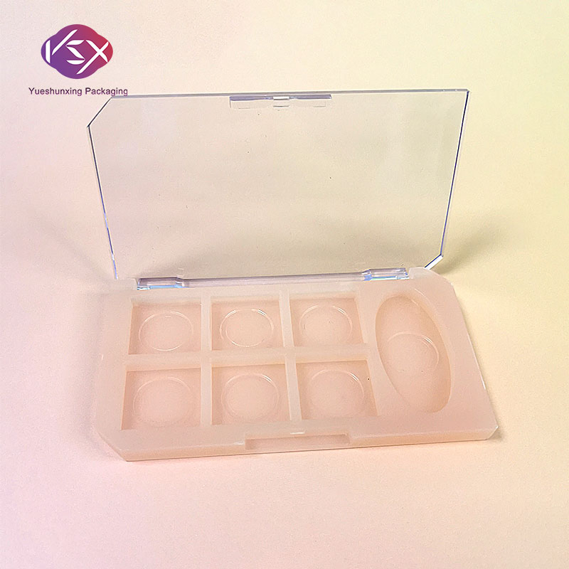 Yueshunxing Seven-Color Eye Shadow Compact Empty Powder Blusher Highlighter Box Plastic Eyeshadow Palette