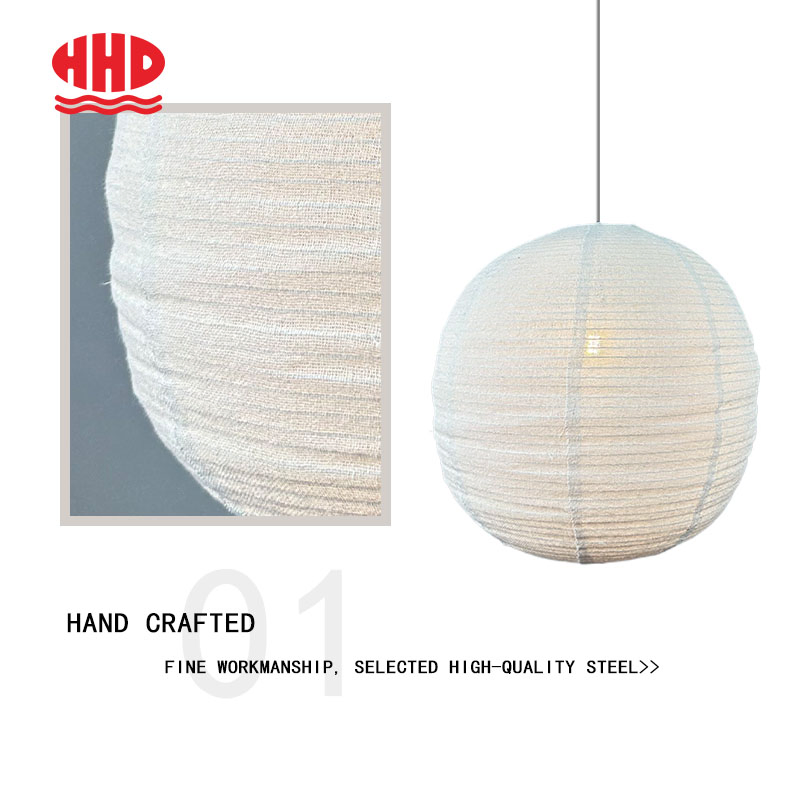 Retro Counter Handmade Art Bedroom Lamps Wabi Sabi Style Cotton Linen Fabric Chandelier Lantern