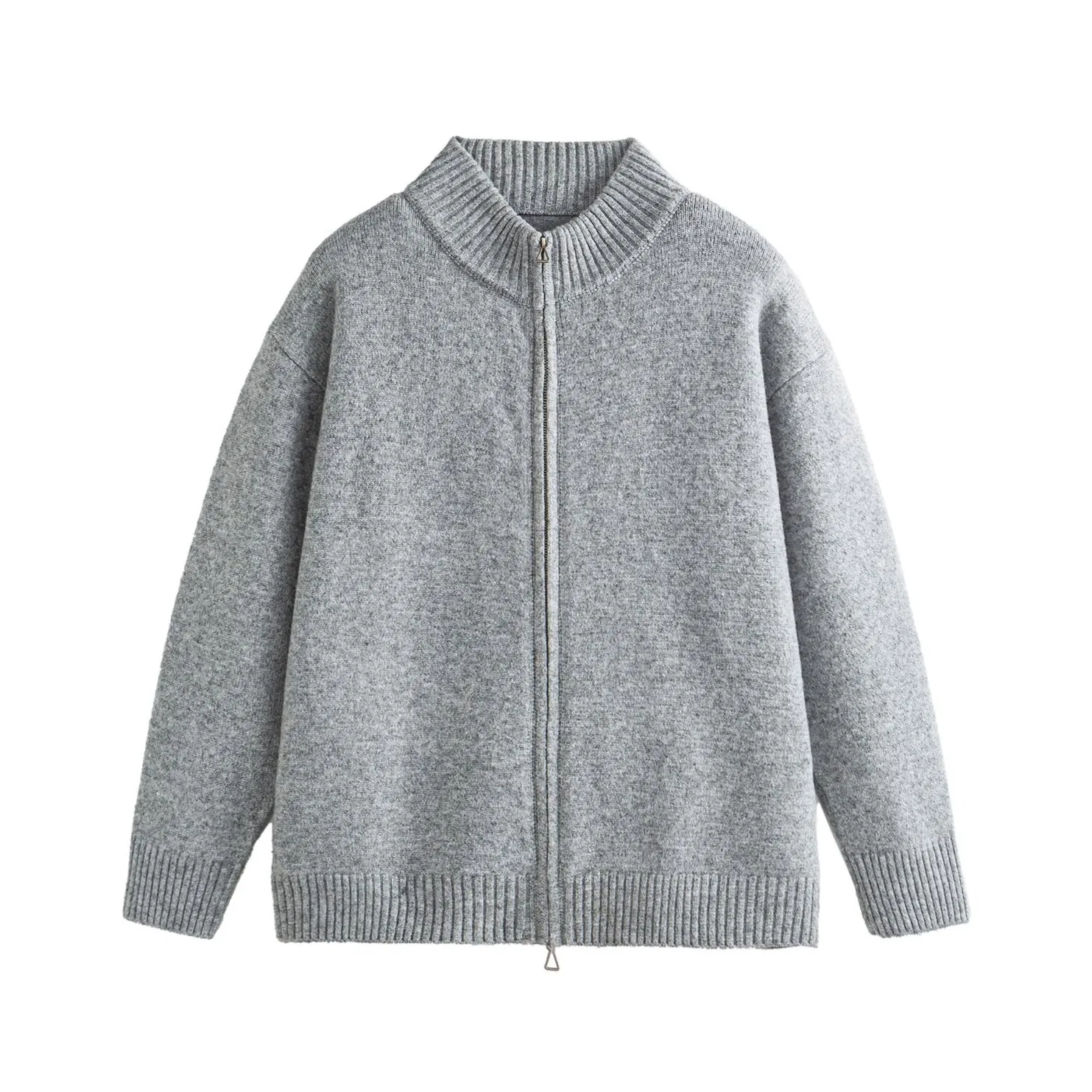 Unisex Spring Autumn Double Zip Knit Cardigan