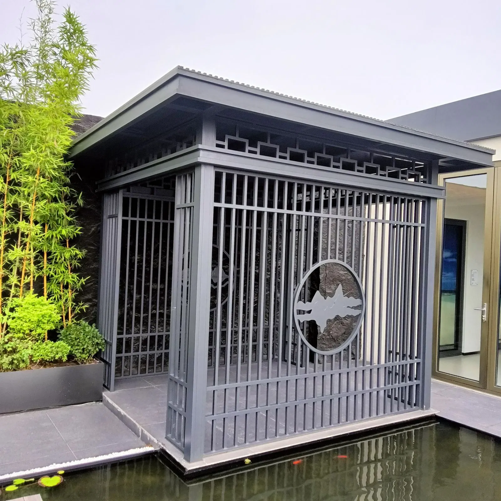 Elegant Leisure Space Chinese Style Aluminum Pavilion Gazebo Pergola Series for Villas and Resorts