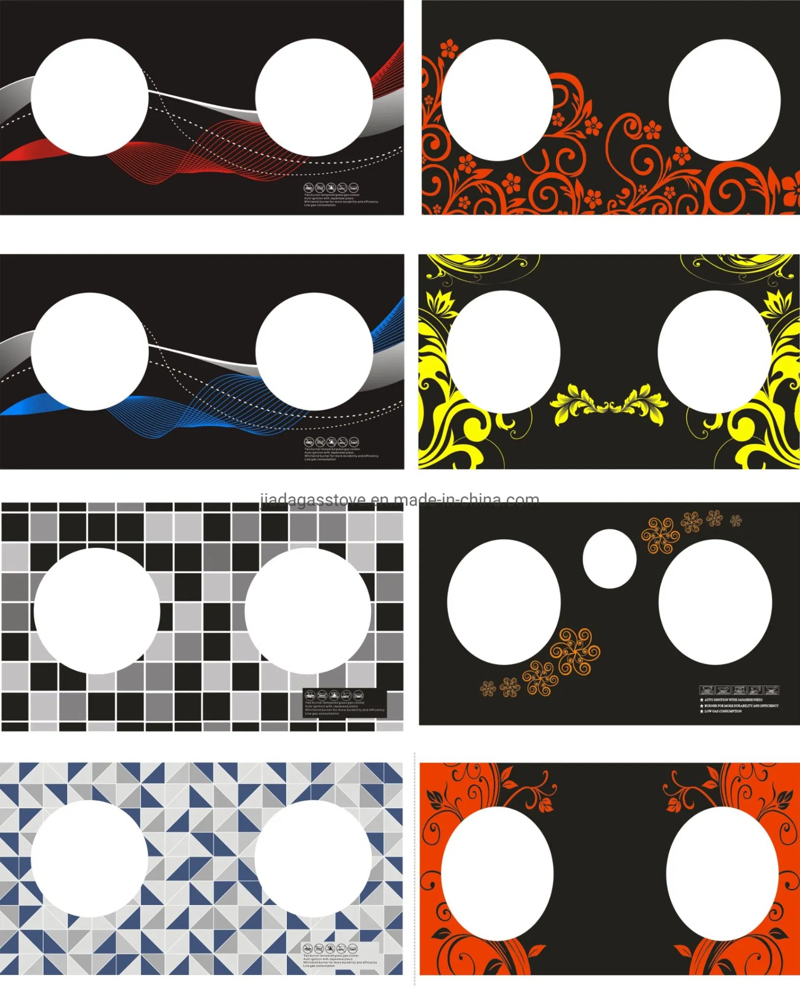 Special Beauty Customized Digital Printing Gas Fire Tempered Glass for Stove Top
