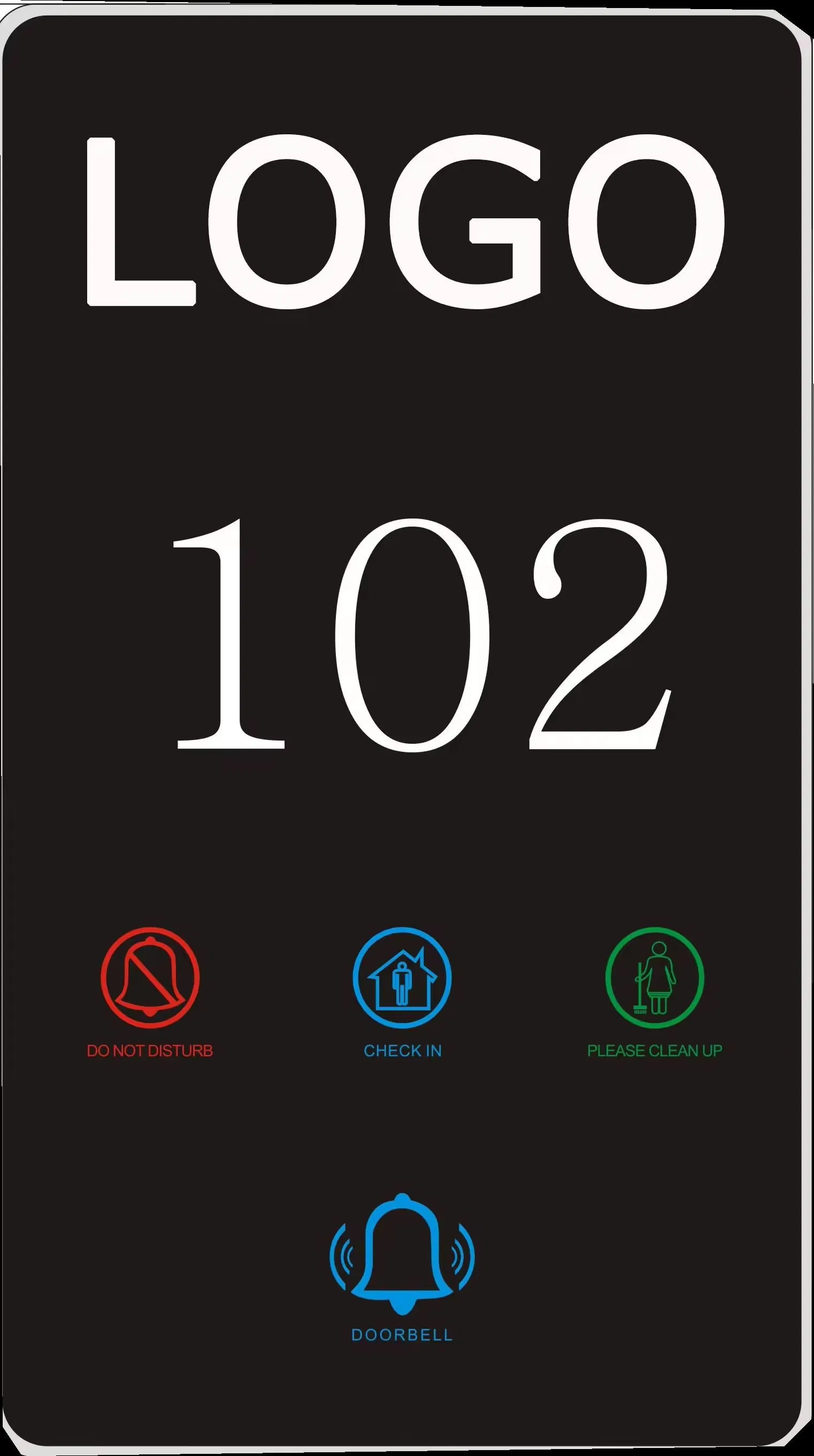 Smart Hotel Room System with Retro Style Waterproof RF ID Touch Panel Aluminum Material IP66 Wires Network Dnd Feature