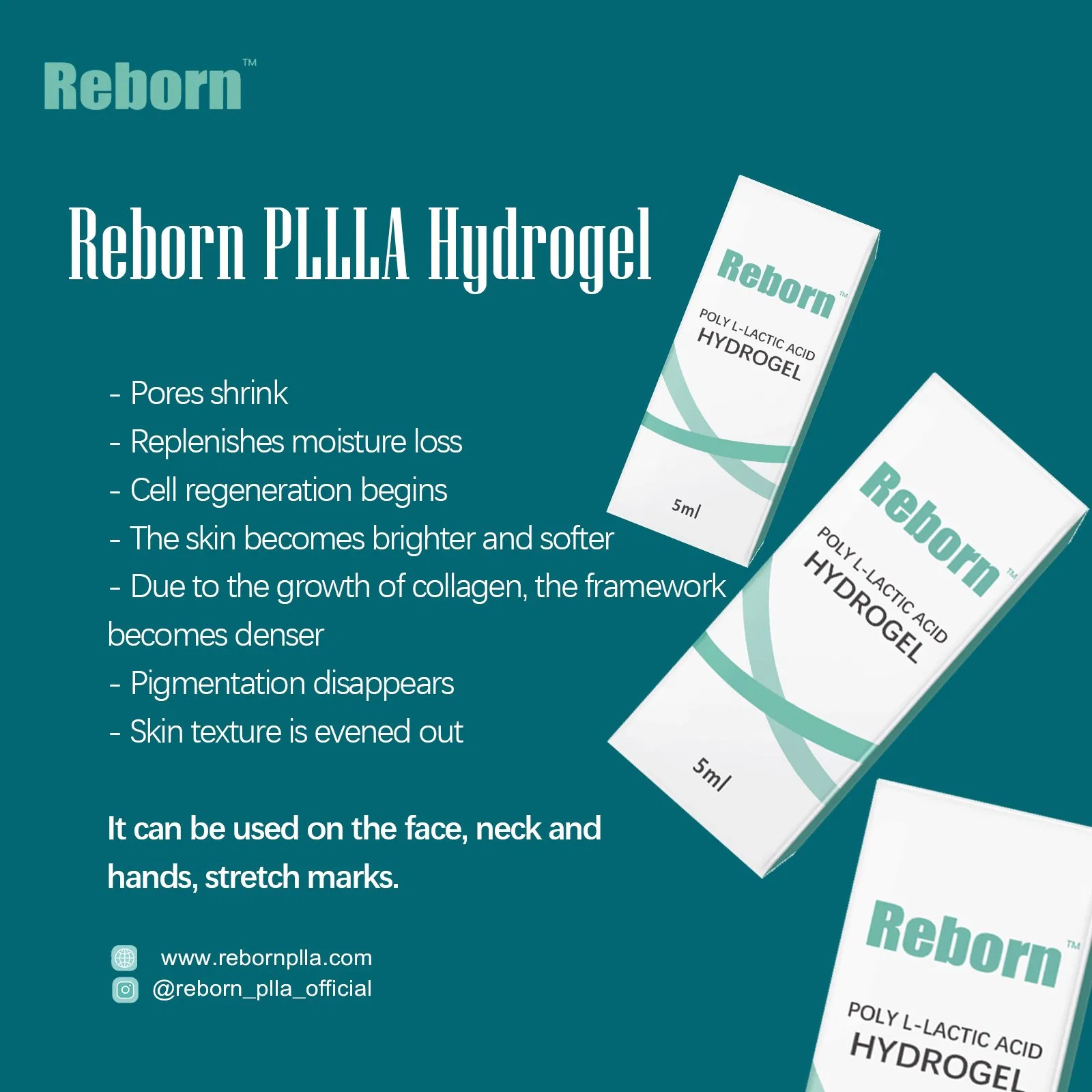 Reborn 5ml Plla PLA Liquid Natural Dermal Gel Filler for Plastic Surgery Aesthetics Cosmetics Face Deep Lines Removal
