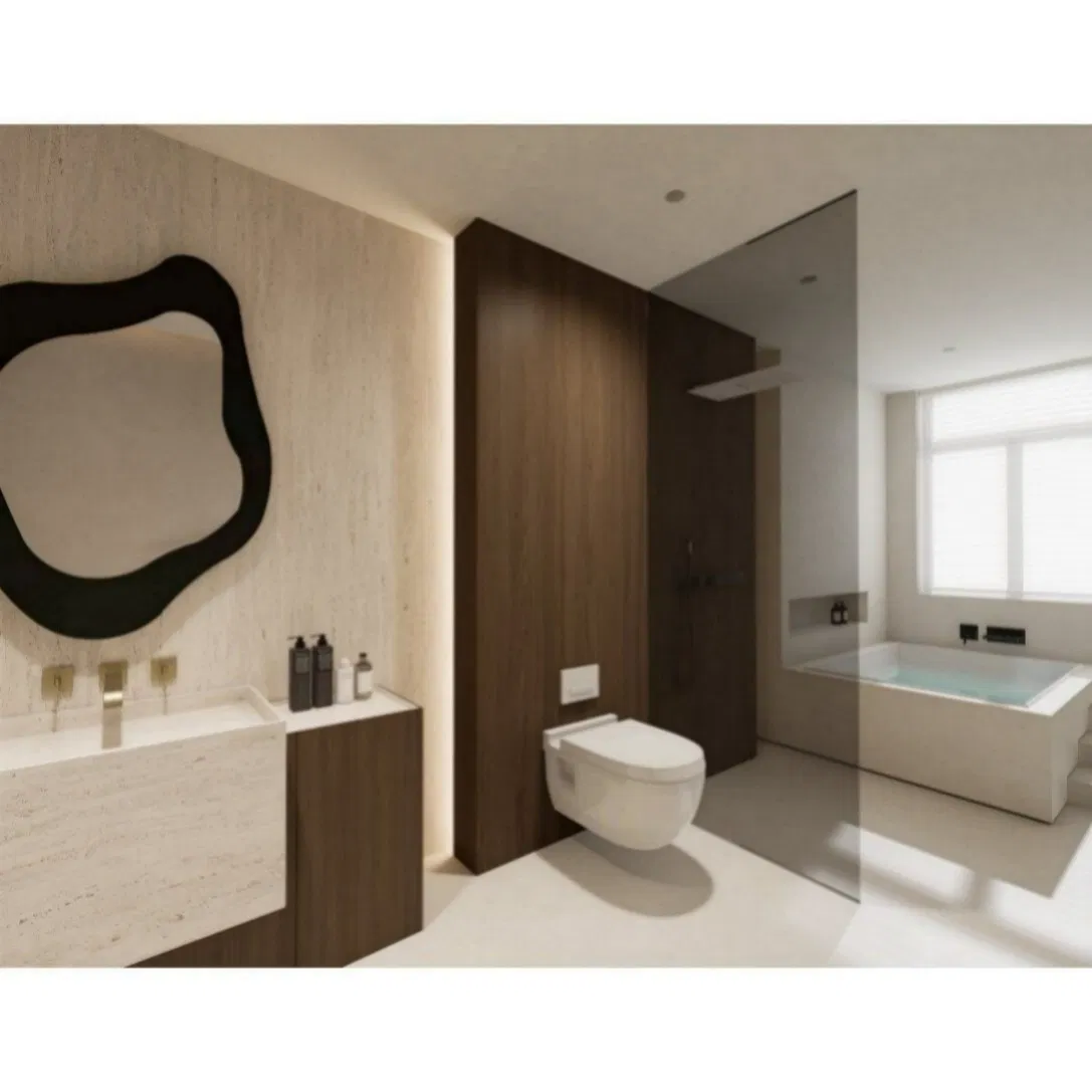 Wabi Sabi Inspired Solid Wood Vanity Features Minimalist Lines and Formaldehyde Free Finishing Products