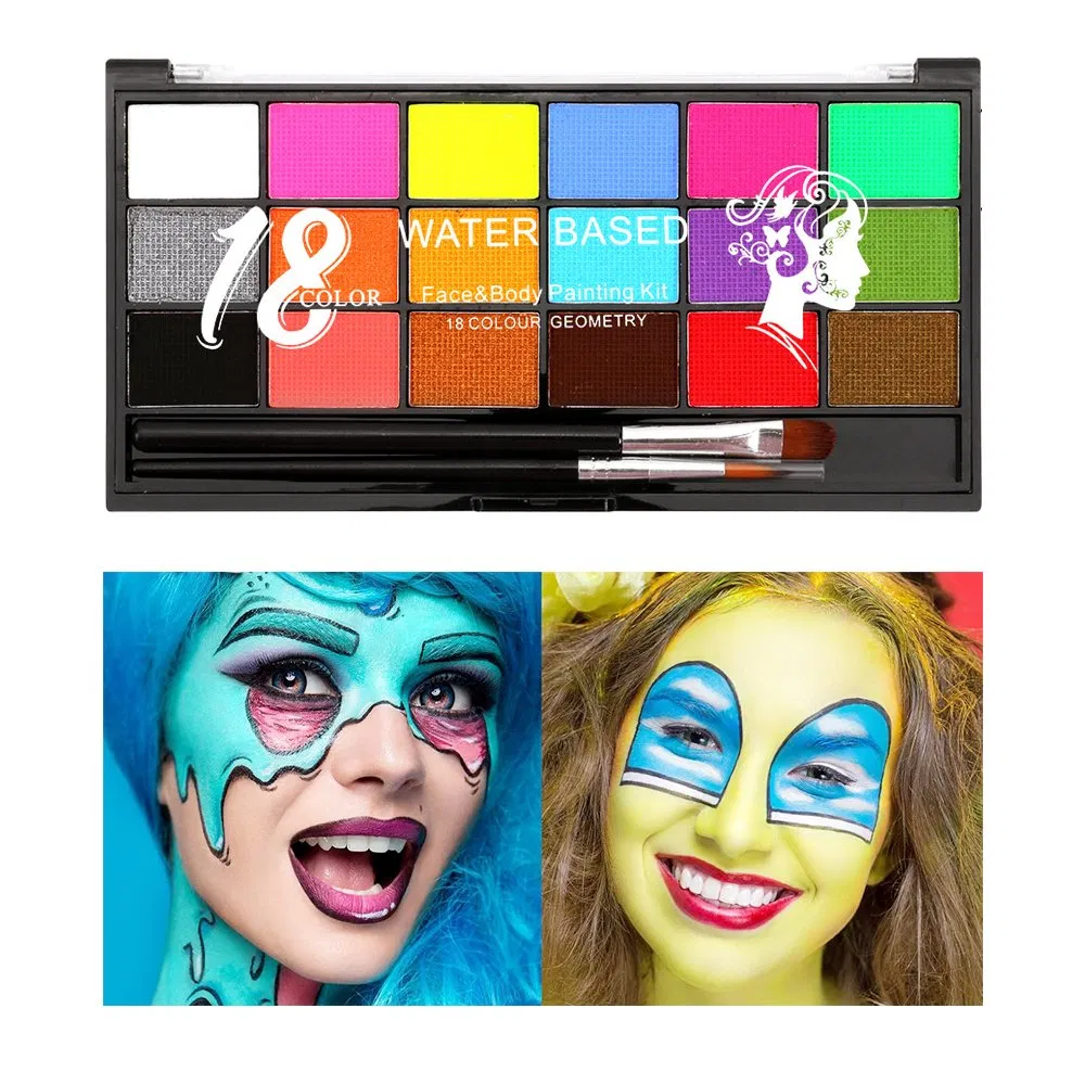 Water Based Split Cake Body Face Paint Palette Cosmetic Makeup Face Body Painting Kit for Kids Adults