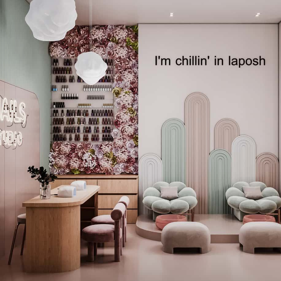 Custom Display Cabinet Beauty Salon Interior Design