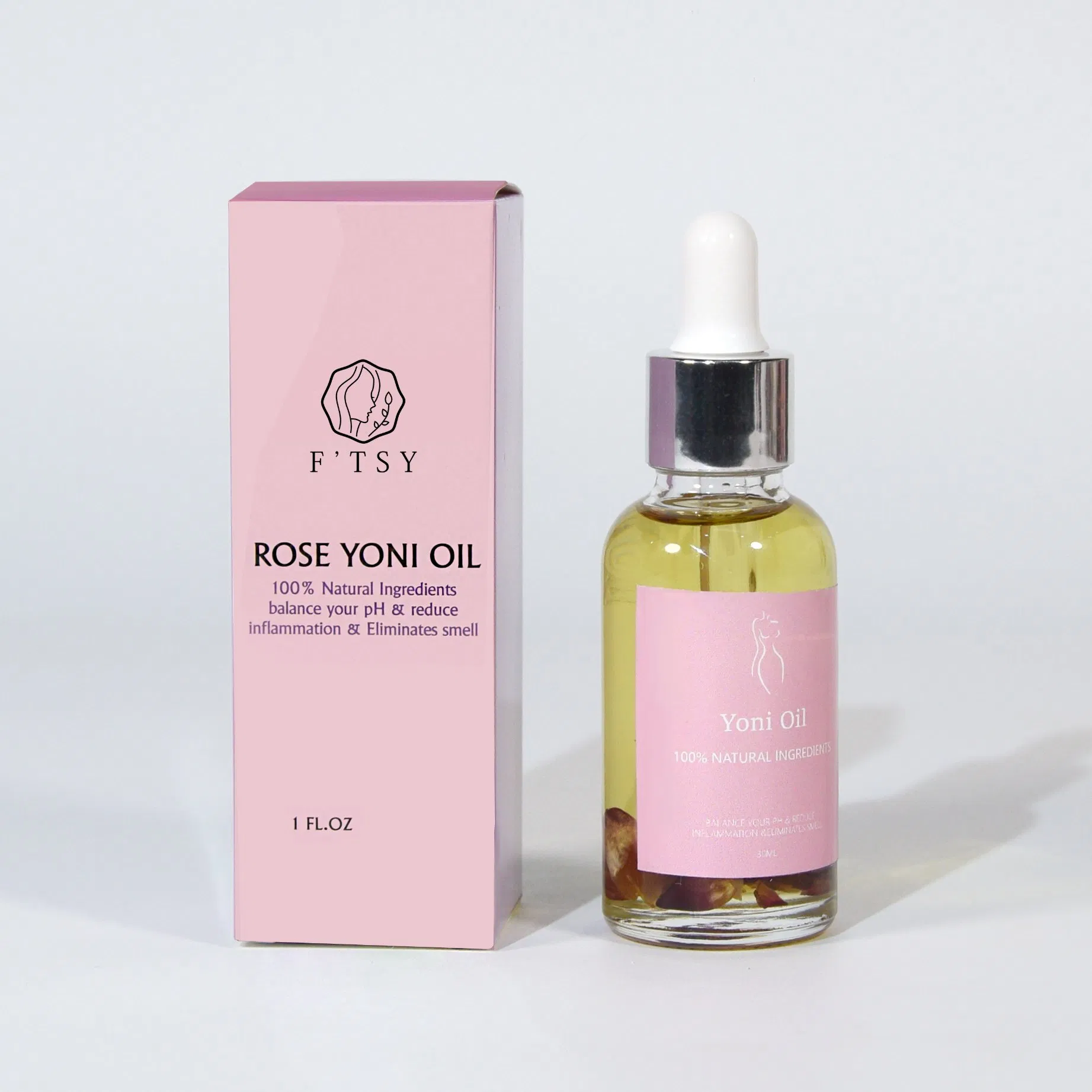 Private Label 100% Natural Formula Intimate Rose Yoni Oil Inflammation Vegan Intimate Care Products Essential Oil Custom Logo