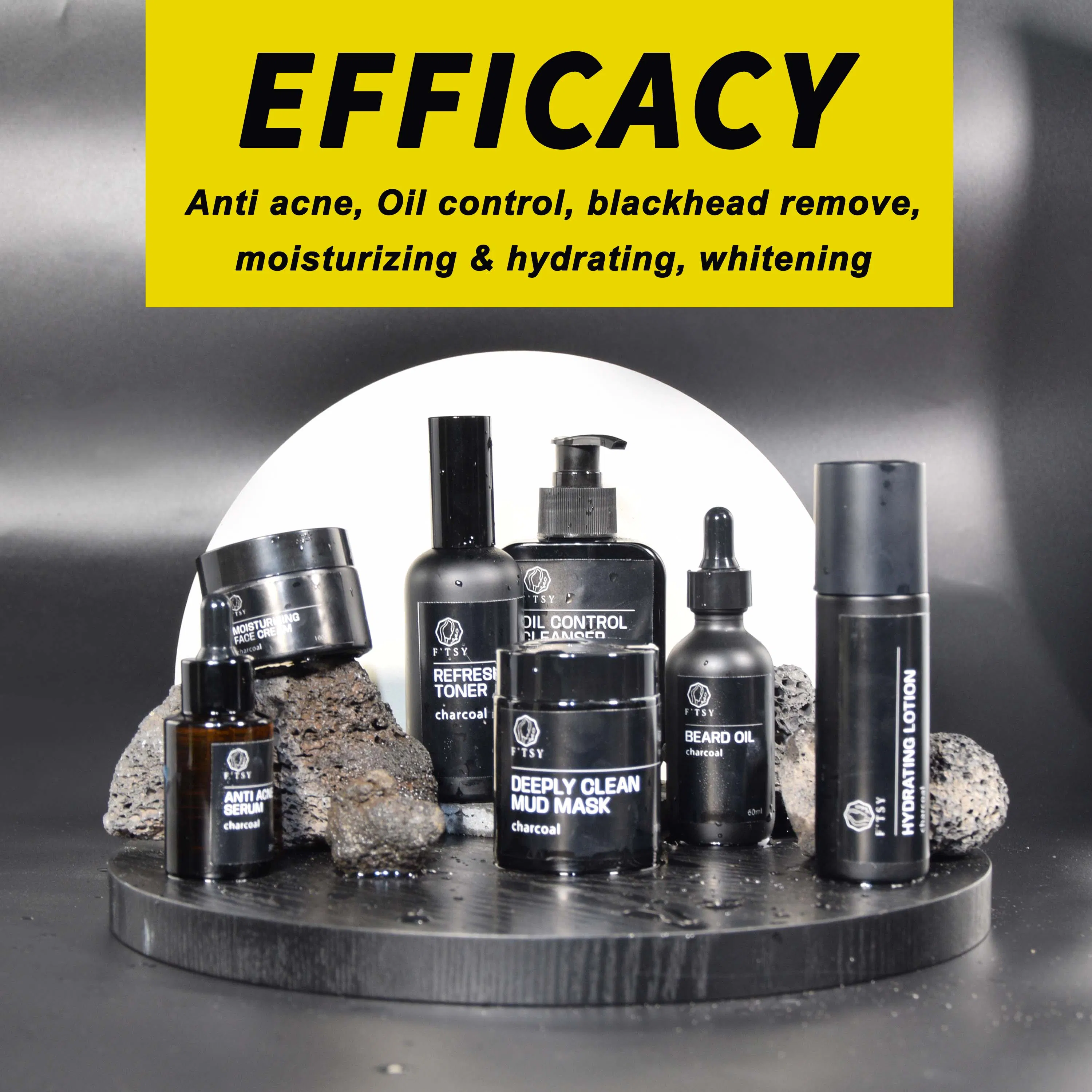 OEM Herbal Gift Box for Men Beard Smooth Oil Control Growth Essential Oils Charcoal Beard Balm