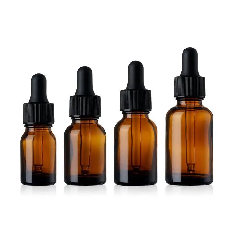 Luxury Skincare Packaging 5ml 10ml 15ml 20ml 30ml 50ml 100ml Amber Black Essential Oil Glass Dropper Bottle with Box