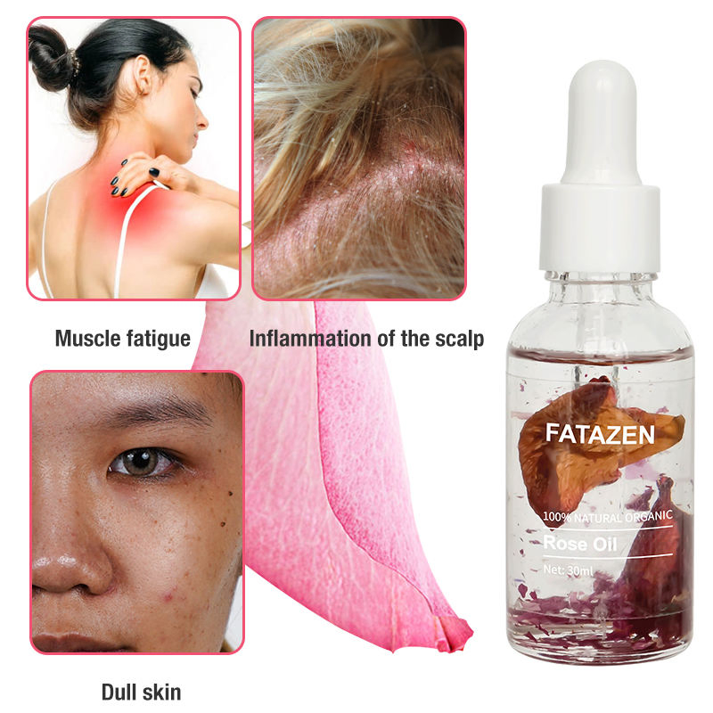 Organic Natural Private Label Herbal Multifunction Rose Oil for Body Care Hair Care Serum for Moisturizing Rose Essential Oil