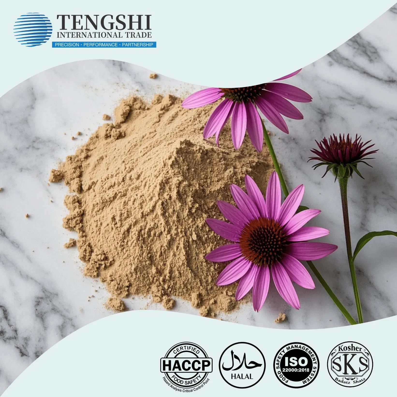 Standardized 1%-4% Cichoric Acid Echinacea Purpurea Extract UV HPLC Verified