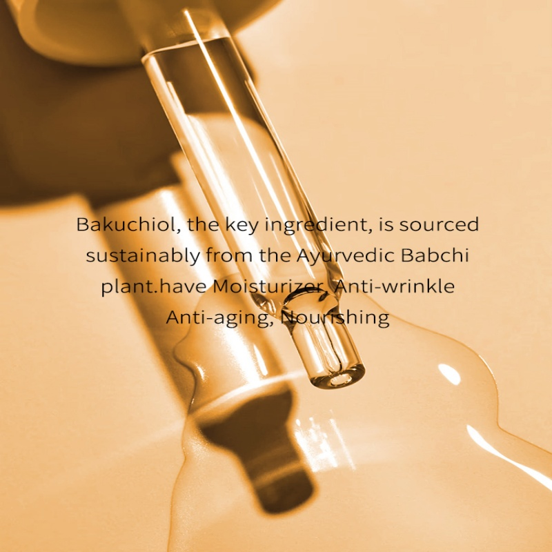 OEM Bakuchiol Serum Natural Herbal Cosmetic Soothing Calming Serum Psoralea Corylifolia Seed Extract Bakuchiol Pure Essential Oil