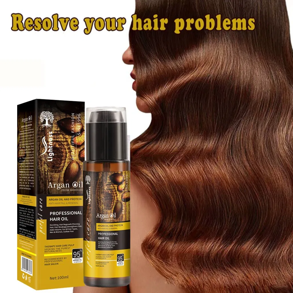 Hair Product Treatment Hair Care Cosmetics Argan Oil Repair Damaged Anti Loss Regrowth Essential Serum Herbal Argan Hair Oil