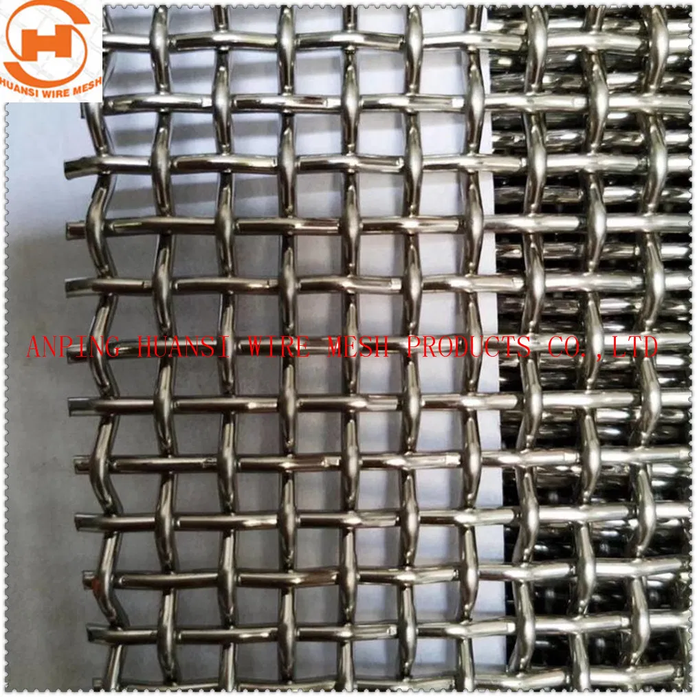 Stainless Steel/Galvanized/65mn/Copper/Titanium Metal Crimped Woven Wire Mesh for Viberating Crusher Screen/Decoration