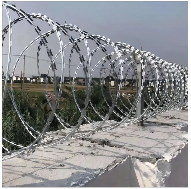 Galvanized or PVC Coated Concertina Razor Barbed Wire Mesh Coil for Sale