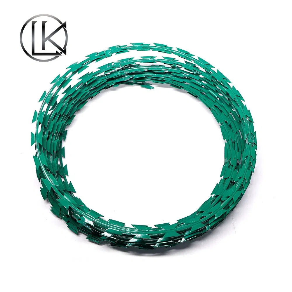 High Security Concertina Razor Wire Razor Wire Galvanized Razor Wire PVC Coated Razor Wire Cross Razor Barbed Wire for Farm Wall Fence Protection Anti-Climb