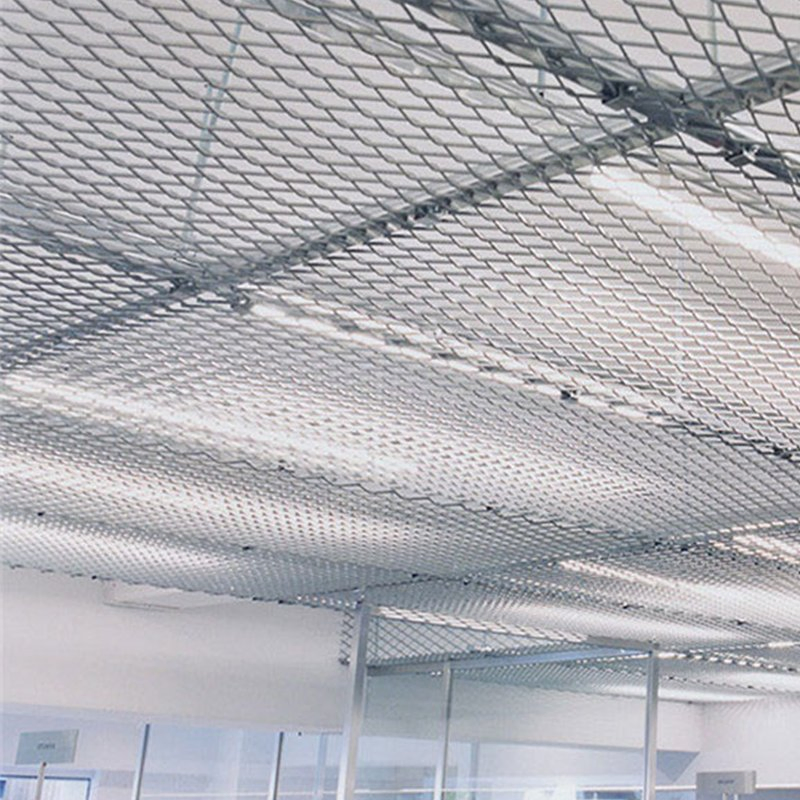 Aluminum Powder Coated Expanded Metal Mesh for Exterior Wall Cladding Facade Building Partition Ceiling Roofing Ventilation Decorative Security Indoor Outdoor