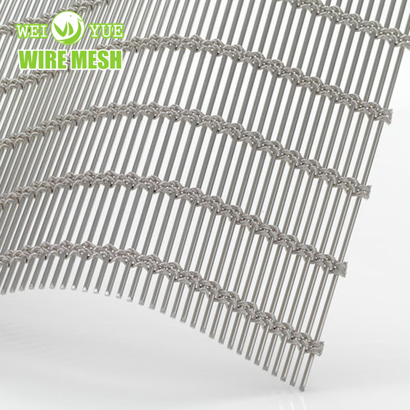 Stainless Steel Woven Decorative Cable Rod Metal Mesh Facade Cladding Architectural Wire Mesh for Room Space Divider Exterior Facade Order From China Factory
