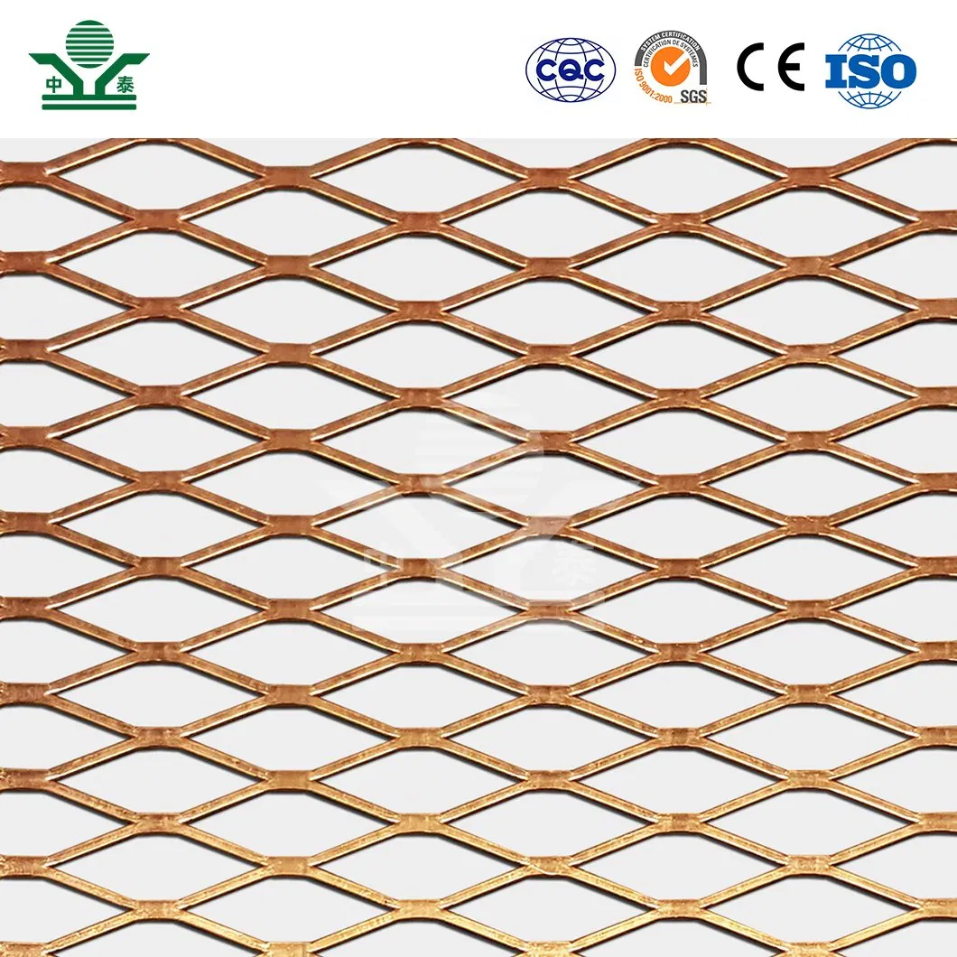Zhongtai Copper Cathode Plate Material Expanded Mesh Metal Basket China Wholesalers 6mm 8mm 10mm Aperture Expanded Metal for Trailer