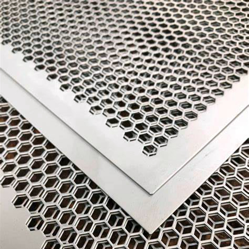 Large Hole Hexagonal Perforated Metal Sheet Stainless Steel Sheet for Platform Walkway Anti-Skid Perforated Metal Mesh
