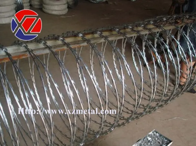 Green Color PVC Coated Razor Barbed Wire