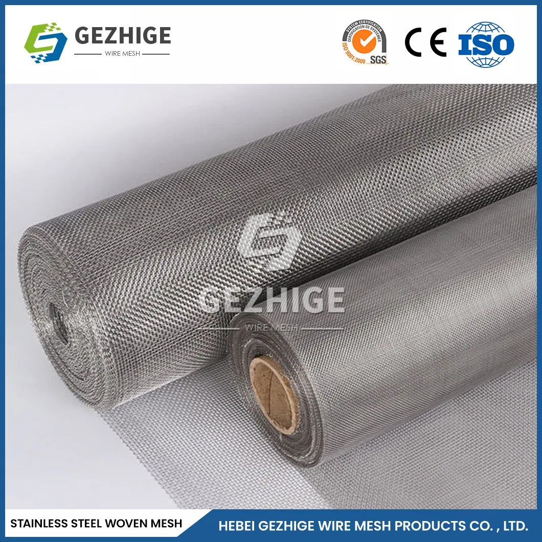 Gezhige 100 Mesh Brass Woven Decorative Wire Mesh Factory China Stainless Steel Wire Mesh 8X8 0.6mm Wire Thickness Heavy Duty Stainless Steel Wire Mesh