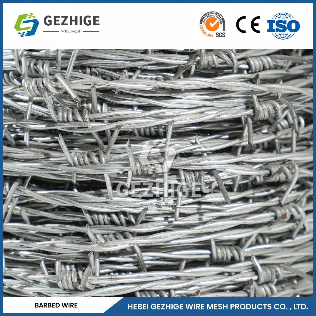Gezhige Barbed Wire Accessories Suppliers 14× 14 Razor Barbed Wire Mesh China 12X14 Wire Size Green PVC Coated Barbed Wire