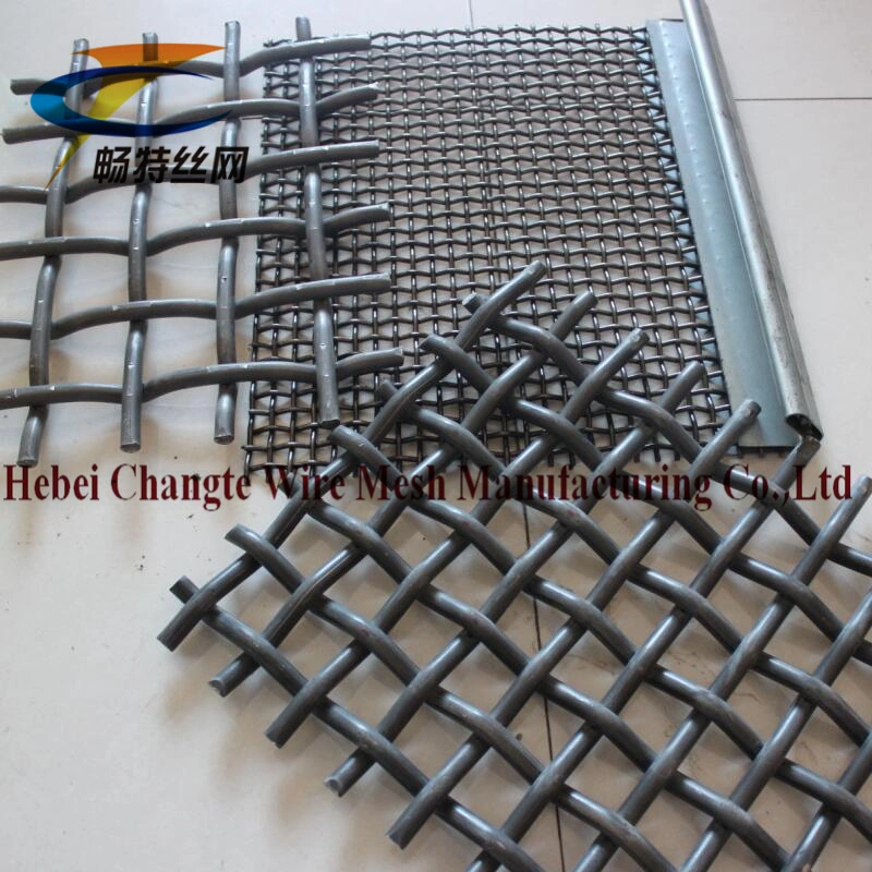 High Carbon Steel Crimped Woven Wire Mesh / Vibrating Screen Mesh