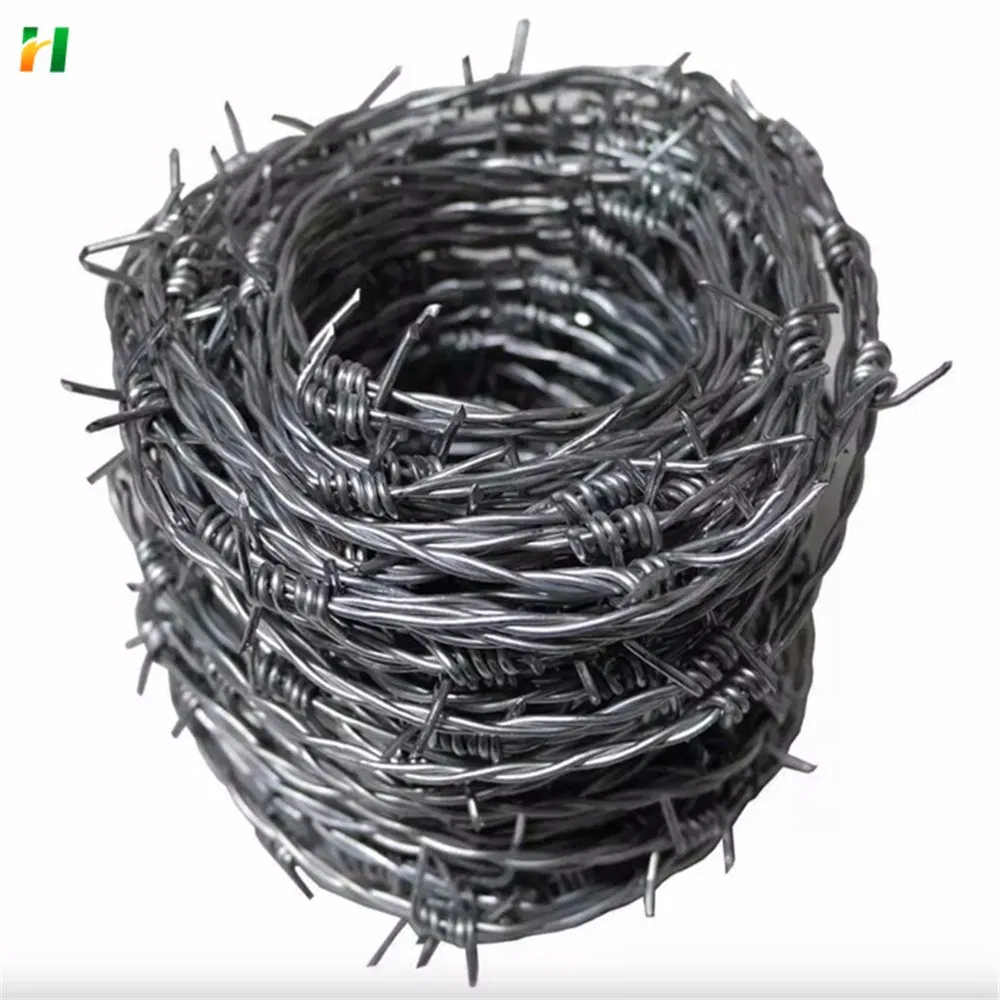 Galvanized Double-Strand Barbed Wire Plastic-Coated Barbed Wire Railroad Pasture Boundary Isolation Iron Bristles Barbed Wire